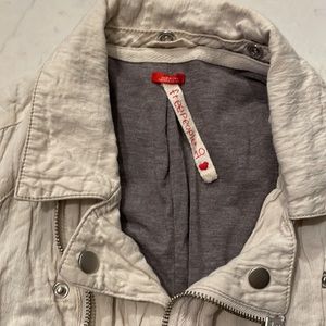 Cream Free People Cloth Moto jacket
